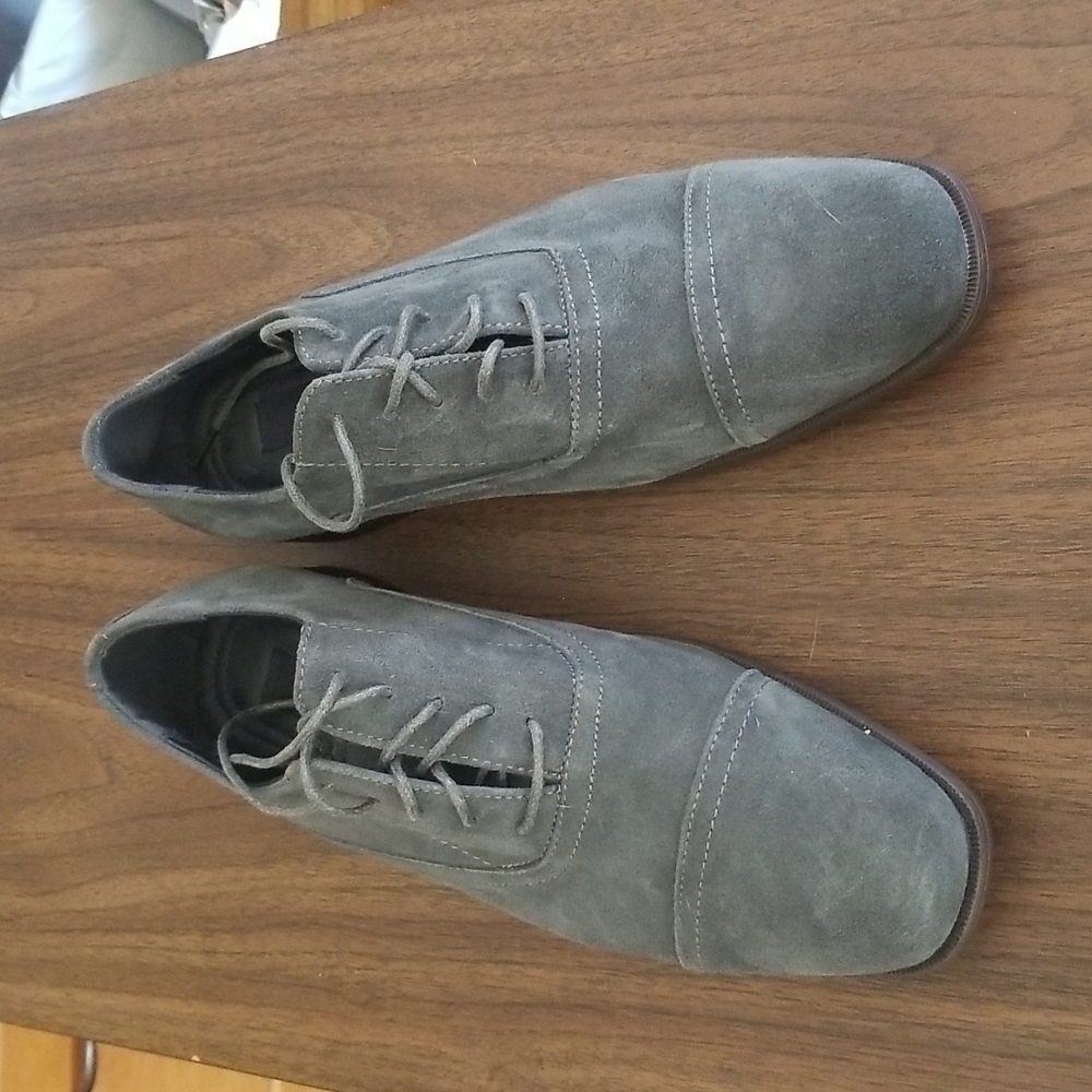 Joseph Abboud Gray Suede Oxford Shoes Size 10 Gem